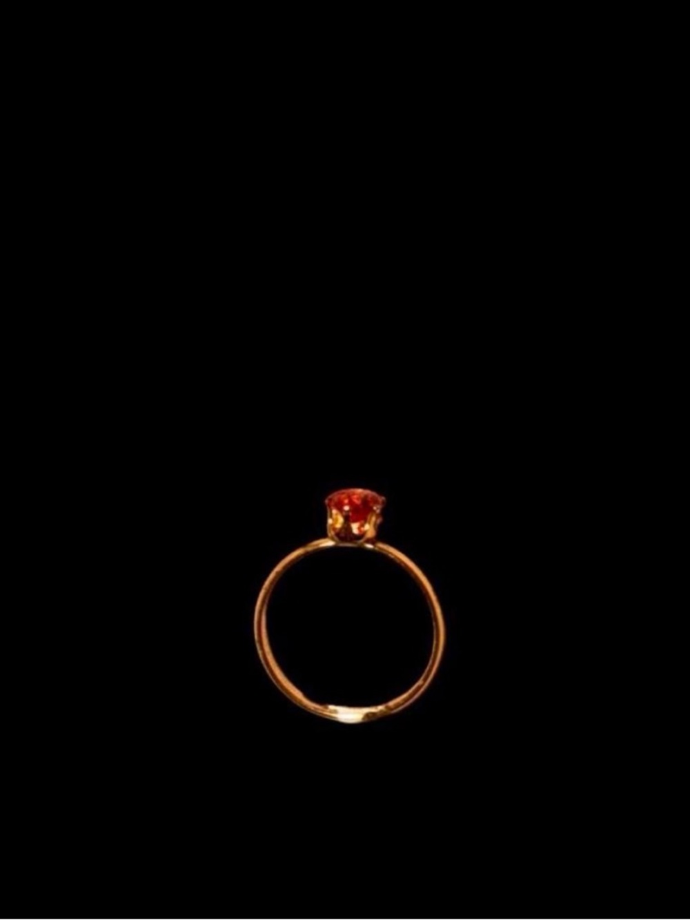 Gold Ring with orange Gemstone - Women's Jewelry